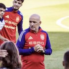 David Gordo en los primeros compases del entrenamiento de España en Los Pajaritos.