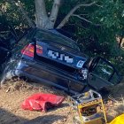 Estado en el que ha quedado el vehículo tras chocar contra el árbol.