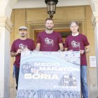 Pablo Pérez, Manuel Salvador y Abel Antón en la presentación de la Media Maratón Ciudad de Soria.