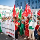 Protesta de los trabajadores sanitarios.