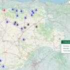 Mapa de incendios forestales en Castilla y León a las 18.00 horas del 20 de septiembre.