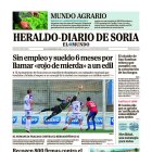 Portada de Heraldo-Diario de Soria de 22 de septiembre de 2025.