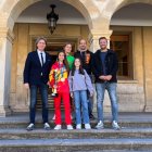 Adriana Verde en el recibimiento que ha tenido lugar por el alcalde en el Ayuntamiento.