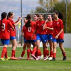 Las jugadoras del Numancia femenino en el partido ante el Norma.