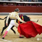 Un momento de la actuación de Rubén Sanz en Las Ventas.