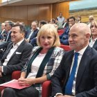 La consejera de Industria, Comercio y Empleo, Leticia García, en la apertura del curso económico en la Cámara de Comercio de Valladolid.