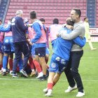 El Numancia festeja la victoria sobre la Gimnástica Segoviana.