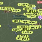 Detalle del mapa de precios publicado por @RuralxData.