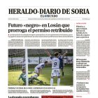 Portada de Heraldo-Diario de Soria del 26 de octubre de 2025.