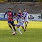 Juancho tuvo la mejor ocasión del Numancia con un disparo que paró el meta local.