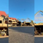 Entrada del Hotel Restaurante Arcojalón, el área de servicio soriana cuya estética entre abandonada y fantástica ha despertado la curiosidad de miles de usuarios en TikTok.