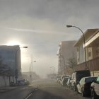 Niebla y escarcha en los coches en Soria a las 9.00 horas de este miércoles.