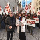 Manifestación de CCOO ante los datos de siniestralidad laboral en Soria.