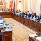 Corporación de la Diputación de Soria en el pleno de ayer.