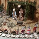 Un belén elaborado con motivos naturales