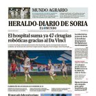 Portada de Heraldo-Diario de Soria del 8 de diciembre de 2025.