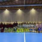 Los integrantes del Club Patín Soria que tomaron parte en la exhibición.