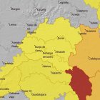 La provincia, en amarillo durante este martes y el miércoles, según la Aemet.