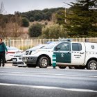 Vehículo de la Guardia Civil vigilando una carretera de Soria.