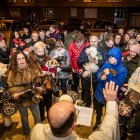 Los animales son bendecidos en Santa Bárbara con motivo de San Antón, este sábado.