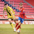 Álex Gil en el partido del pasado domingo ante el Bergantiños.