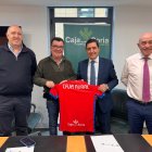 Jiménez, De Pedro, Martínez y Barca tras la firma del acuerdo.