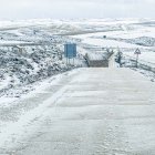 Carretera nevada en Soria.