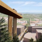 Recreación de la pasarela-elevador del Castillo.