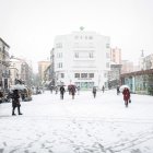 Soria se tiñe de blanco bajo el intenso temporal.