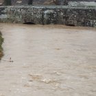 Puente en Soria los ojos a punto de cubrirlos el agua.