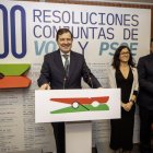 Alfonso Fernández Mañueco, en su comparecencia ante los medios en Ávila.