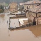 Inundación del casco urbano en el pueblo de Salduero (Soria) con la crecida del Duero.