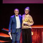 Urgel, tras recoger su premio en la gala del Certamen de Cortos de Soria.