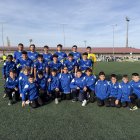 Once del Calasanz junto con el equipo del alevín C.