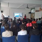 Alumnos del Instituto Margarita de Fuenmayor de Ágreda en videoconferencia con la Antártida.