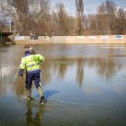 Situación actual del campo de fútbol de la localidad agredeña tras el temporal.