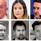 rriba, Carnero, Rubio y Quiñones. Abajo, Suárez Arca, Tudanca y De la Rosa.