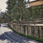 Árbol peligroso con la zona precintada