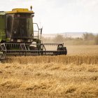 Cosechadora en un campo de Soria.