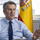 El presidente del PP Alberto Núñez Feijóo, durante la entrevista concedida a Servimedia.