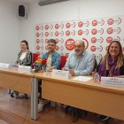 Yusta, Mialdea, Pérez Urueña y Vián, responsables de UGT, en la rueda de prensa.