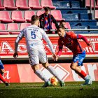 Álex Escardó en el partido ante la Sarriana en el que se lesionaba en el gemelo.