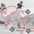 Mapa con las ubicaciones donde se desarrollarán los espectáculos de danza.