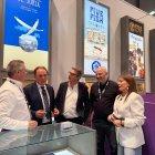 Serrano junto a los vicepresidentes en el stands de la Diputación en Salón Gourmets.