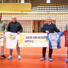 Manu Salvador, Sergio Corredor, Alfredo Cabrerizo y César Gonzalo durante la presentación de los actos para ayudar a la cadete del Sporting que lucha contra un cáncer.