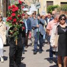 Participantes en la romería, esta mañana en San Esteban.