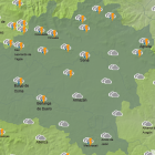 Captura de pantalla del mapa de la Aemet sobre el estado del cielo en Soria durante la mañana de este sábado.