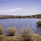 Estado del embalse de la Cuerda del Pozo en estos días de primavera.