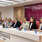El presidente de la Cámara, Alberto Santamaría, con representantes del pleno.