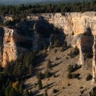 View of the Lobos River Canyon (Cañon del rio lobos) since la Galiana lookout at sunset, Soria, Castilla y Leon, Spain.